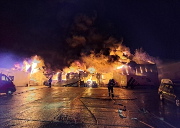 Incendiu violent în vestul țării, la un depozit de anvelope