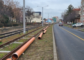 Linia de tramvai de pe B-dul Cetății va fi înierbată. Stadiul lucrărilor FOTO