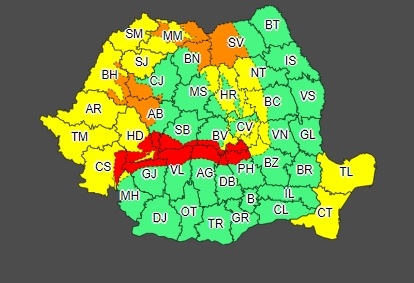 Atenționare de vreme rea și în vestul țării