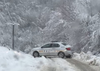 VIDEO. ”Stai, Poliția! Topește-te!”. Zăpada, ”indisciplinată” în Caraș-Severin