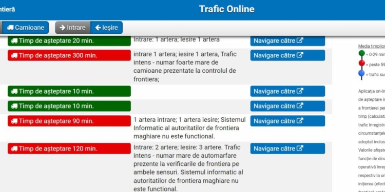 Trafic blocat la granița cu Ungaria! Sistemul informatic al maghiarilor nu funcționează