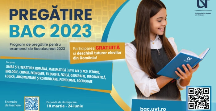 Meditații gratuite pentru Bacalaureat, la UVT