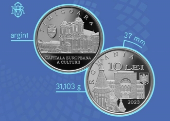 Monedă din argint dedicată Timișoara 2023, lansată de BNR
