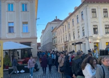 Intrarea gratuită la Brâncuși blochează Piața Unirii din Timișoara! Sute de oameni la coadă