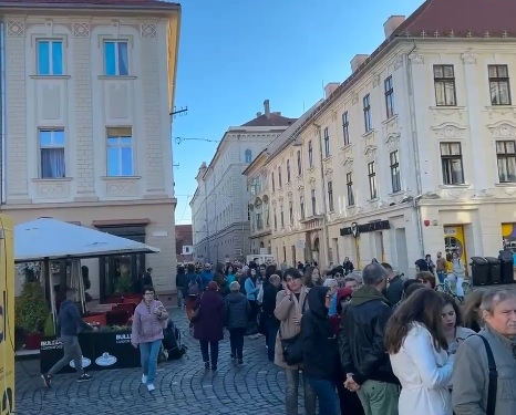 Intrarea gratuită la Brâncuși blochează Piața Unirii din Timișoara! Sute de oameni la coadă