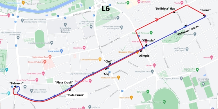 Autobuz în locul tramvaiului 6, între Piața Bălcescu și str. Cerna