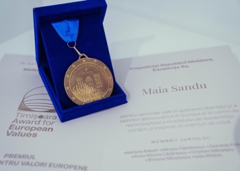 Maia Sandu, premiată cu „Timișoara Pentru Valori Europene”