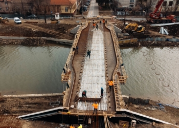 Avansează lucrările la pasarela Gelu din Timișoara