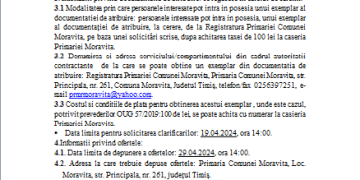 Anunț privind scoaterea la licitație a unui spațiu din Moravița în scop de farmacie