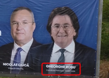 De tot râsul! „Gheorghe” Robu candidează la Primăria Timișoara, pe un afiș greșit