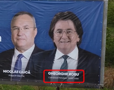 De tot râsul! „Gheorghe” Robu candidează la Primăria Timișoara, pe un afiș greșit