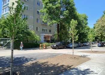 Noua parcare din zona Girocului devine verde! Sunt plantați zeci de copaci