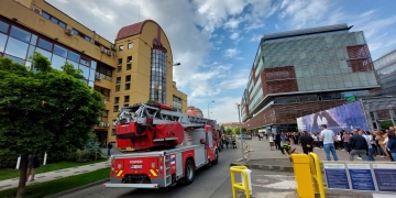 Exercițiu de alarmare-evacuare și intervenție la incendiu, la Aquatim