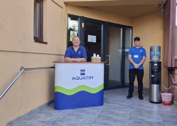 Punct de hidratare deschis de Aquatim la sediul central din Timișoara