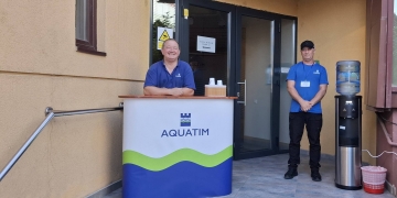 Punct de hidratare deschis de Aquatim la sediul central din Timișoara