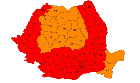 Cod roșu de caniculă în vestul țării! Temperaturile vor ajunge și la 41 de grade, la umbră!