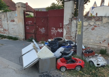 Anvelope uzate, frigidere stricate sau saci de deșeuri abandonate pe stradă de un timișorean prins de polițiștii locali