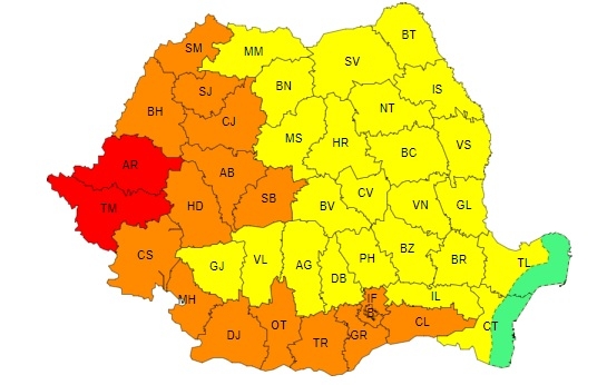 Cod roșu de caniculă prelungit în Timiș