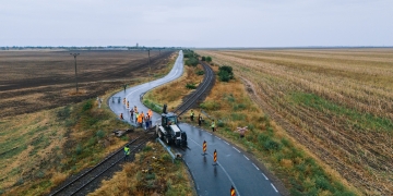 Lucrări de reparații la o linie de cale ferată din Timiș