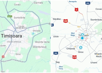 Centura Timișoara Sud, pe Google Maps și Waze
