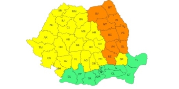 Ploi torențiale în vestul țării și temperaturi foarte scăzute