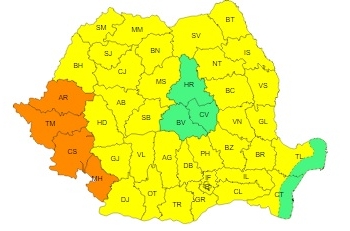 Codul galben de caniculă se transformă în portocaliu, în vestul țării
