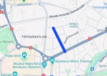 Circulație rutieră închisă pe o stradă din Timișoara