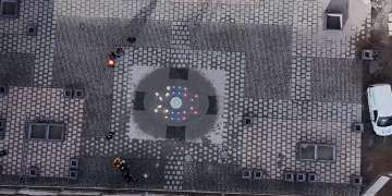 Fântână arteziană spectaculoasă la Gara de Nord din Timișoara