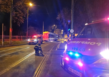 Incendiu la un tramvai în centrul Timișoarei! Opt călători s-au autoevacuat