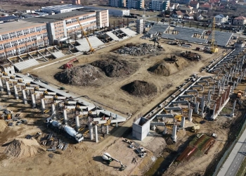 Șantierul arenei „Eroii Timișoarei”, aproape de jumătatea lucrărilor