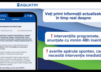 Aplicația My Aquatim vă ajută să aflați când sunt întreruperi de apă