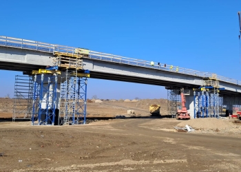 Ample lucrări pe șantierul noii descărcări de pe autostrada A1, din Timiș FOTO