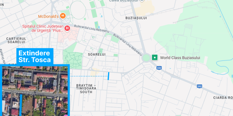 Strada Toșca din Timișoara se extinde. Conexiune nouă între Bulevardul Prezan și Strada Mureș