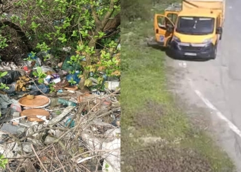 Prins în flagrant! Șofer filmat în timp ce arunca gunoaie pe un drum din Timiș