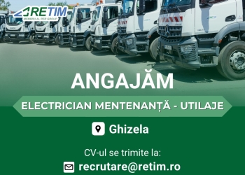 RETIM vrea să angajeze un electrician mentenanță utilaje