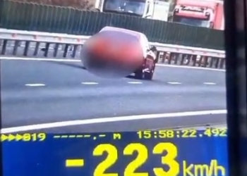 Bizon pe autostradă, în Timiș! Șofer prins cu peste 220 de km/oră
