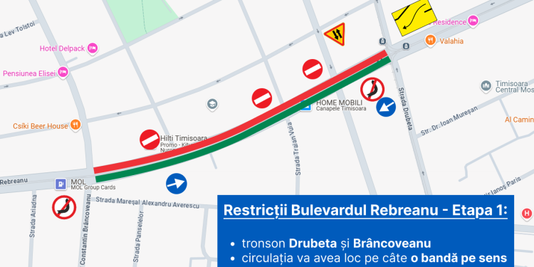 Încep reparații capitale pe bulevardul Liviu Rebreanu din Timișoara