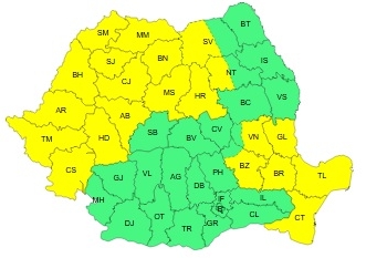 Vânt și ploi în vestul țării, până la finalul săptămânii