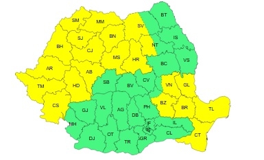 Vânt și ploi în vestul țării, până la finalul săptămânii