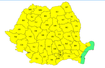 Alertă meteo! Banatul, sub cod galben de ploi, descărcări electrice și vânt