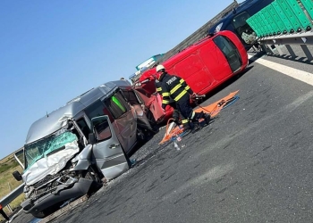 Trafic rutier blocat pe A1, pe sensul Timișoara-Lugoj, din cauza unui accident cu 3 autoturisme