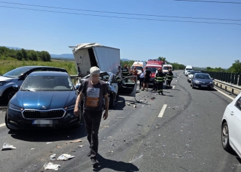 Accident pe A1, la ieșirea spre Margina! 5 mașini implicate