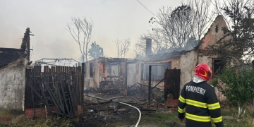 O casă și hectare de vegetație ard la Jebel