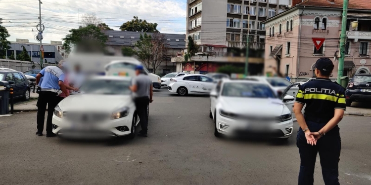 Șoferii de taxi, Uber și Bolt din Timișoara, verificați de polițiști