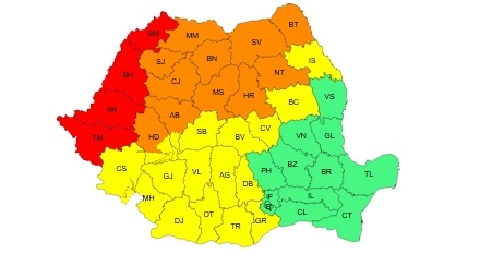Județul Timiș intră sub cod roșu de vijelii