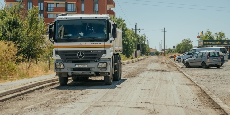 Asfaltarea străzii Grigore Alexandrescu din Timișoara, aproape finalizată