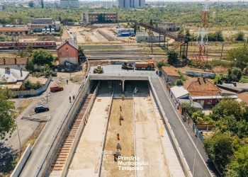 Au avansat lucrările la pasajul Solventul din Timișoara FOTO