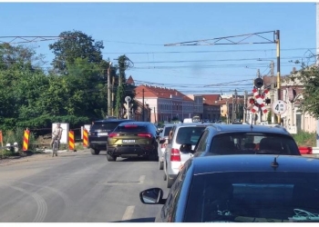 Doi șoferi, amendați și lăsați fără permis după ce au depășit o coloană de mașini care aștepta la o barieră de cale ferată din Timiș