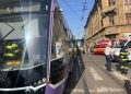Trei călători răniți, două tramvaie s-au ciocnit în Piața Traian din Timișoara