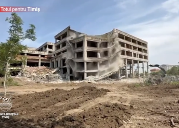 Șantierul viitorului Institut Oncologic: se demolează scheletul clădirii de pe Calea Torontalului